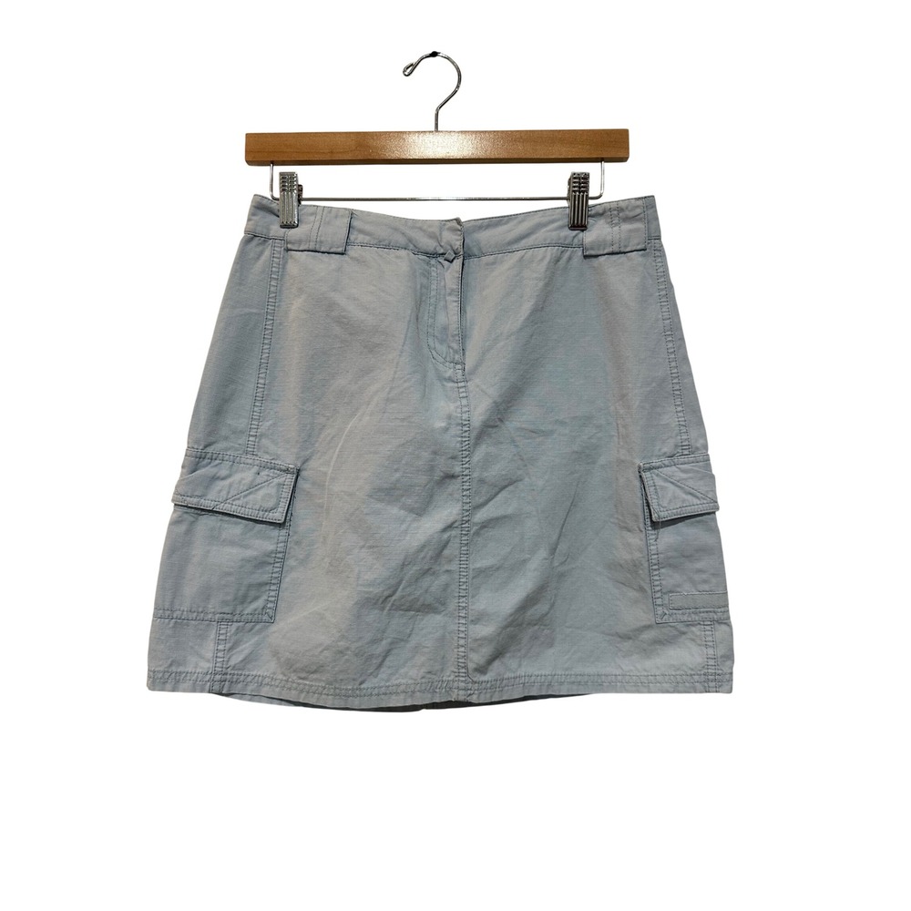 J.Crew Light Blue Cotton Cargo Mini Skirt Size 8 Utility Casual